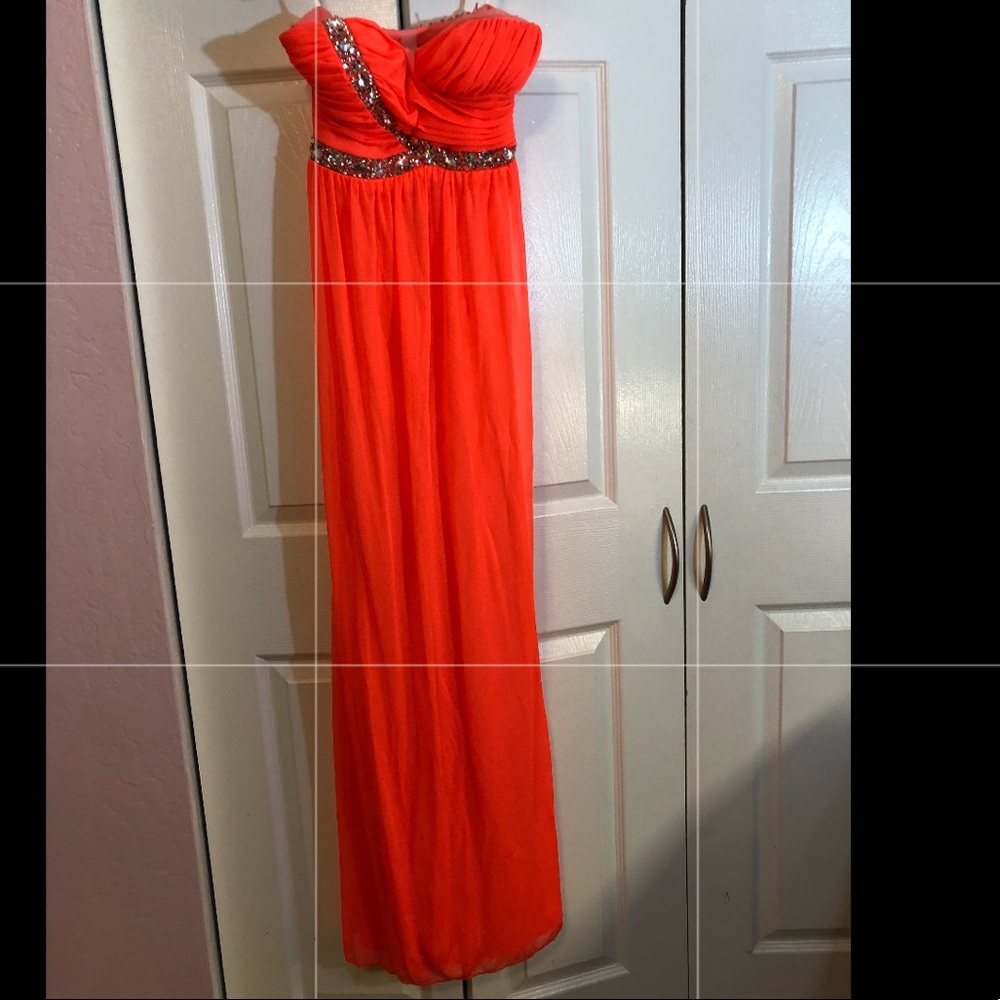 Bright orange dress